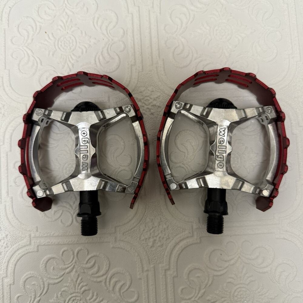 Wellgo Pedals LU-393 Retro Bicycle Parts 95mm/100mm Red New In Box